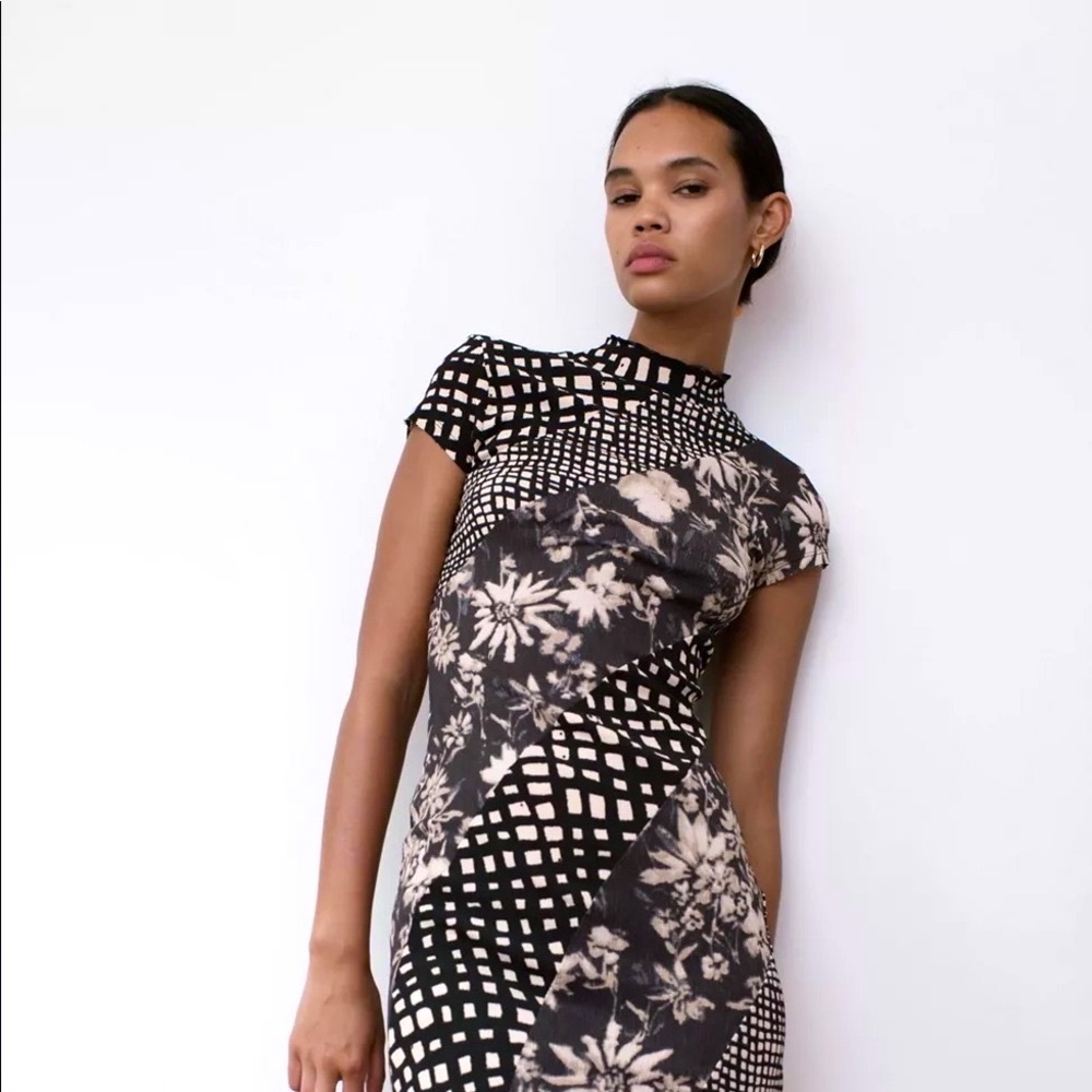 UO Nina Spliced Bodycon Mini Dress